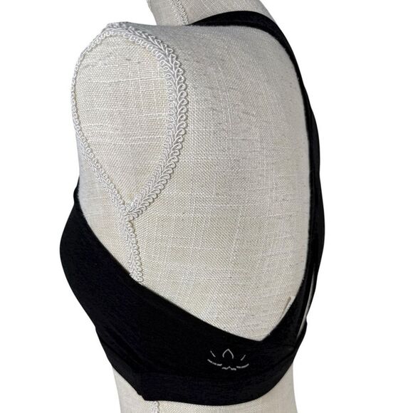 Beyond Yoga Black Space Dye Square Neck Crossback Yoga Sports Bra - Picture 4 of 8